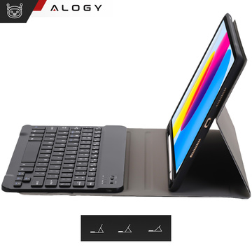 Ochranné pouzdro s bezdrátovou klávesnicí Alogy Keyboard Case s držákem stylusu pro Apple iPad 10.9 2022 Black Glass