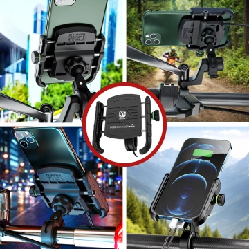 Držák telefonu na motorku Kewig KWG-M8 s nabíječkou QC 3.0