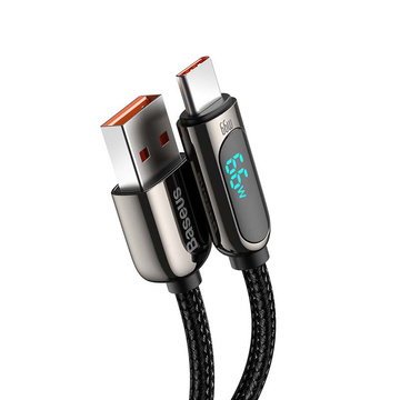 Kabel 2m Baseus Display Fast Charging USB-A до USB-C 66W 2m Czarny