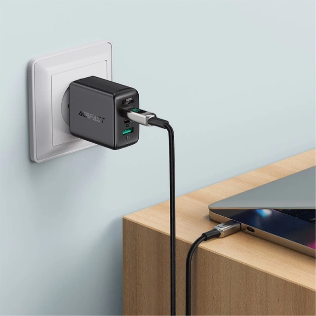 Acefast kábel MFI USB Typ C - Lightning 1,2m, 30W, 3A czarny (C6-01 Black)