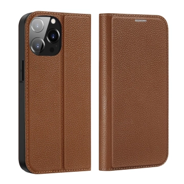 Чохол Dux Ducis Skin X2 для iPhone 14 Pro Max magnetic flip cover коричневий