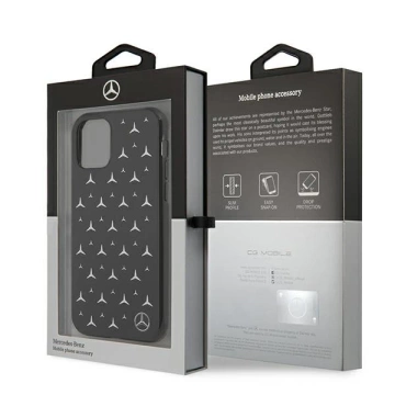 Mercedes MEHCN61ESPBK ochranné pouzdro pro Apple iPhone 11 / Xr 6.1" černo/černé pevné pouzdro Silver Stars Pattern