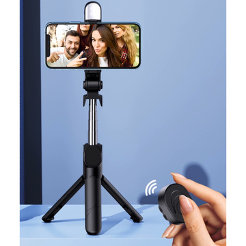 Alogy Holder Wireless Selfie Stick Bluetooth faltbares Stativ Mini-Telefonstativ mit LED-Lampe