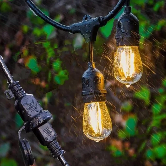 Garten-Girlandenleuchte, 10 LED-Balkonleuchten für den Garten, wasserdichte IP44-24-V-Glühbirnen