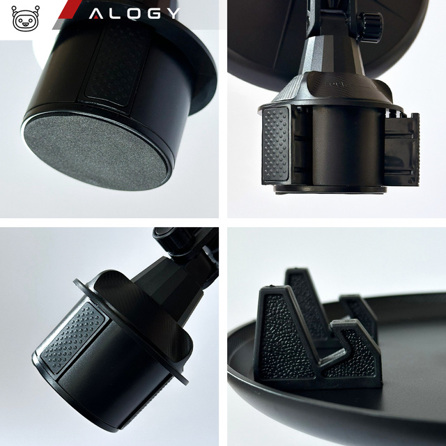 Cestovný podnos na stôl podnos do auta držiak telefónu držiak na jedlo do auta Alogy Cup Holder Black