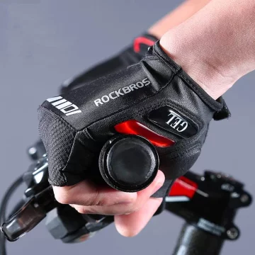 Rockbros S143-BK M Fahrradhandschuhe mit Gel-Einsätzen - Schwarz