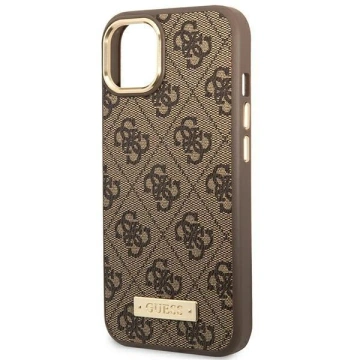 Etui Guess GUHMP14MU4GPRW für Apple iPhone 14 Plus 6,7" brązowy/brown Hard Case 4G Logo Plate MagSafe