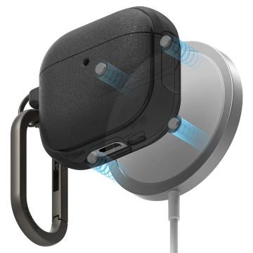 Etui do Apple AirPods 4 Ringke Onyx MagSafe Black   Karabińczyk