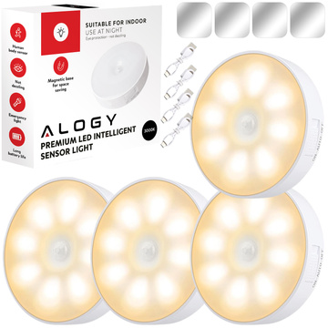 4x Lamp LED motion sensor dusk night lamp Alogy Sensor Light Wireless furniture lighting Warm light 3000k
