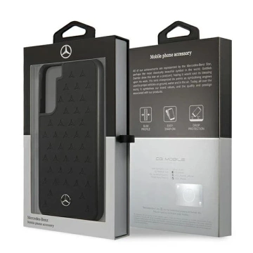 Etui Mercedes MEHCS22MPSQBK do Galaxy S22+ S906 hardcase Leather Stars Pattern czarny/black