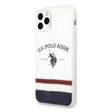 US Polo Tricolor Pattern Collection iPhone 11 Pro bielo/biele puzdro na telefón
