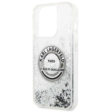 Etui Karl Lagerfeld KLHCP14XLCRSGRS do iPhone 14 Pro Max 6,7" hardcase Liquid Glitter RSG srebrny/silver