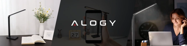 Настільна світлодіодна лампа Alogy з портом зарядки USB, складна, чорна