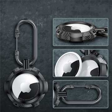 TpuCarbon pouzdro klíčenka s karabinkou pro Apple AirTag Black