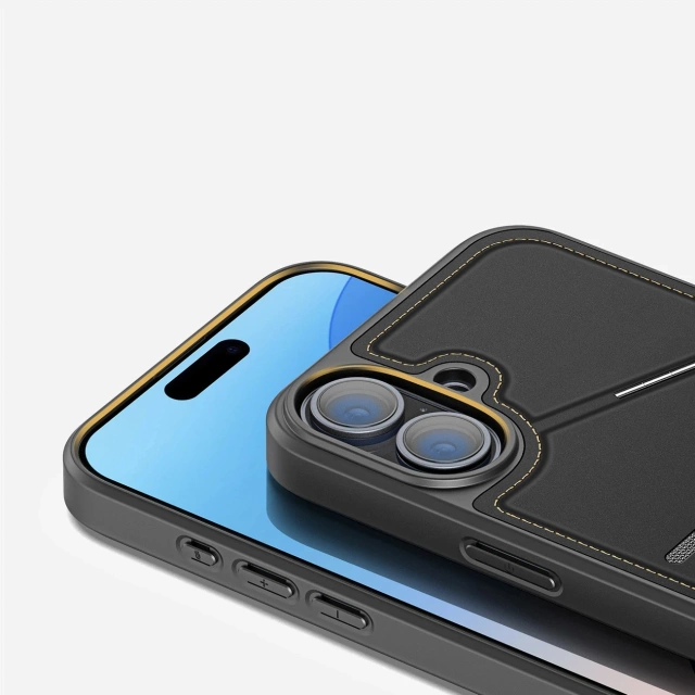 iPhone 16 Hülle Dux Ducis Rafi II Mag MagSafe RFID Ständer Schwarz