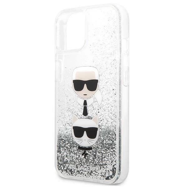 Karl Lagerfeld KLHCP13SKICGLS iPhone 13 mini 5,4" srebrny/silver hardcase Liquid Glitter Karl