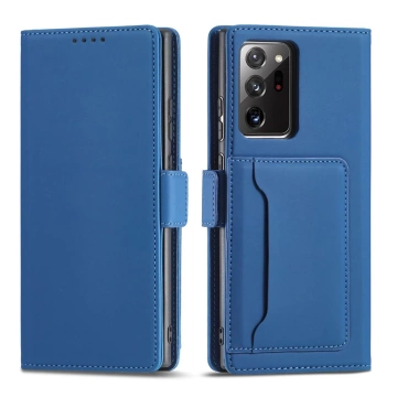 Magnet Card Case for Samsung Galaxy S22 Ultra cover card wallet blue stand