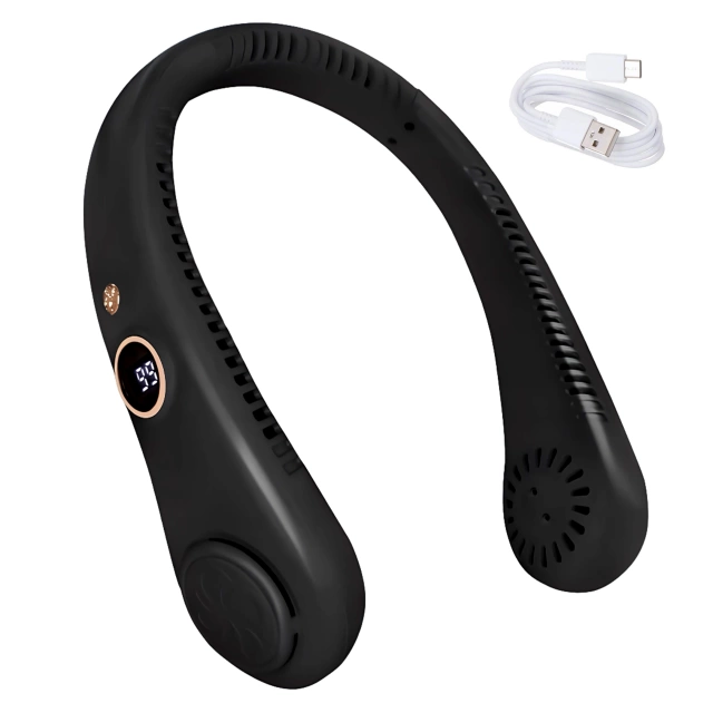 Alogy BreezeNeck™ krční ventilátor mini cirkulátor s displejem 1500mAh černý