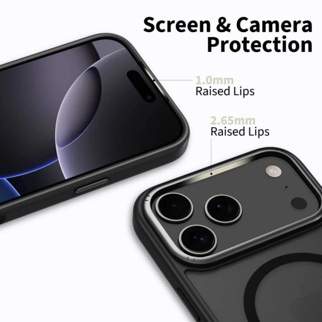 Etui Tech-Protect MagEdge MagSafe do iPhone 17 Pro Max, czarny mat