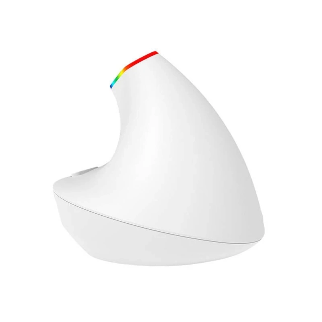 Delux M618C 2.4G 1600DPI RGB Wireless Vertical Mouse (White)
