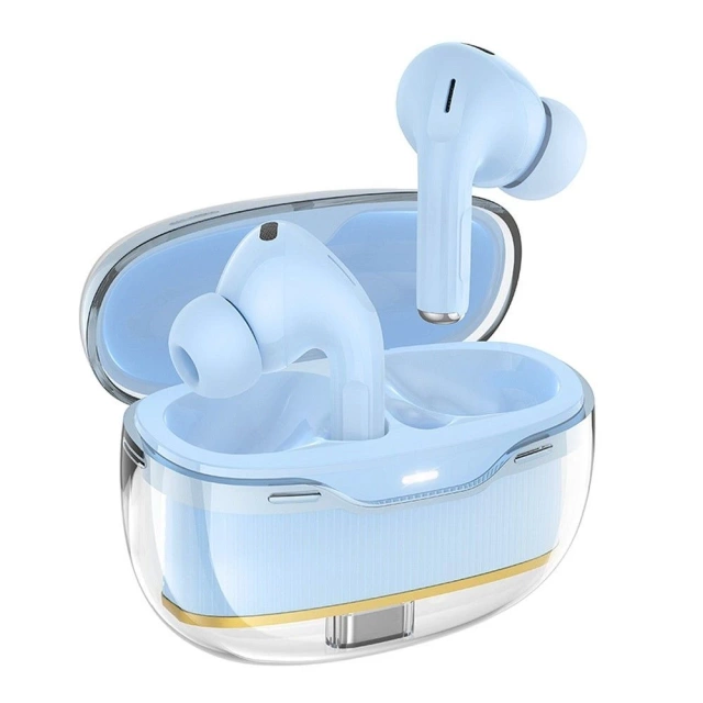HOCO EW54 TWS Wireless Bluetooth Earphones – Blue with Charging Case