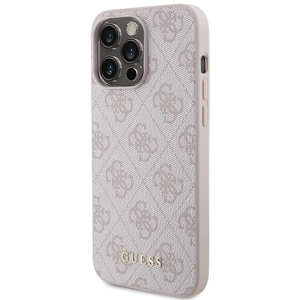 Чохол Guess GUHCP15XG4GFPI для iPhone 15 Pro Max 6.7" рожевий/рожевий жорсткий чохол 4G Metal Gold Logo