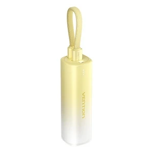 Зовнішній акумулятор Vention FHWY0 5000mAh 20W USB-C кабель Lightning-USB жовтого кольору