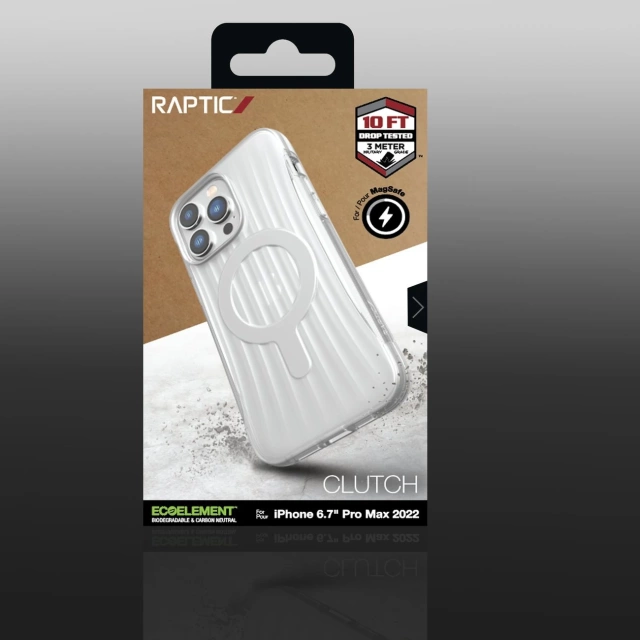 Raptic Clutch Built Case etui iPhone 14 Pro Max z MagSafe pokrowiec plecki przezroczysty