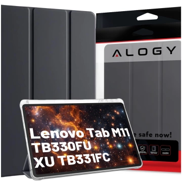 Hülle für Lenovo Tab M11 10,95 Zoll TB330FU/TB330XU/TB331FC Smart Case Pencil mit Flip Alogy Gehäuse Schwarz und Transparent