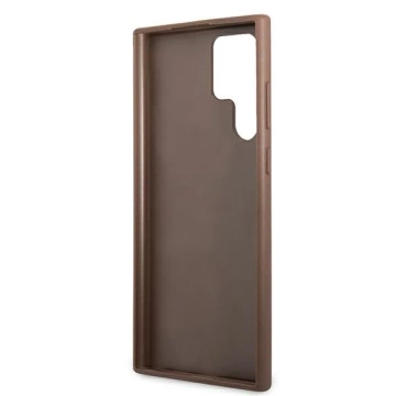 Pevné pouzdro Etui Guess GUHCS22LG4GFBR pro Galaxy S22 Ultra S908 4G kovové zlaté logo