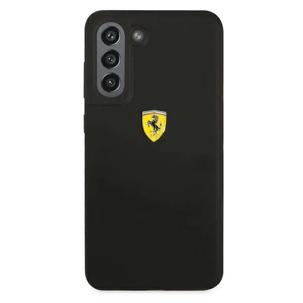 Pevné puzdro Ferrari pre Samsung Galaxy S21 FE čierno/čierny silikón
