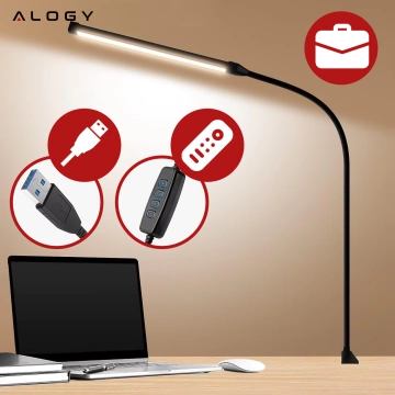 LED stolní lampa Alogy s flexibilním ramenem pro postele s rámem postele