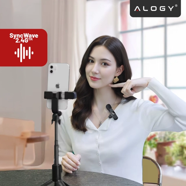 2x Alogy Lightning Wireless Lavalier Microphone for Apple iPhone iPad Small Microphones Two-Microphone Set