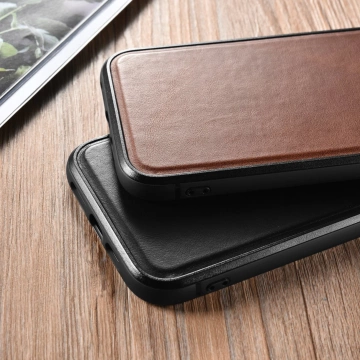 Чохол iCarer Leather Oil Wax обтягнутий натуральною шкірою для iPhone 13 mini чорний (ALI1211-BK)