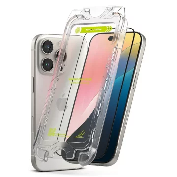Ringke Easy Slide 2-Pack Privacy Glass iPhone 16 Pro Black
