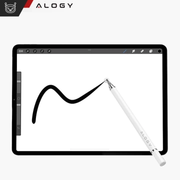 Alogy 2-in-1 capacitive touch stylus for the screen of a phone tablet with a pen White
