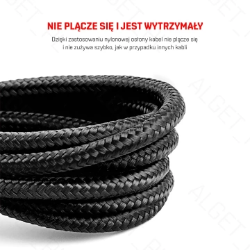 Kabel nylonowy Baseus Cafule Micro-USB 1.5A 200cm Czerwony