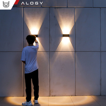 2x Solárne nástenné svietidlo Alogy Solar Lamp vonkajšie IP65 2V fasáda so súmrakovým senzorom 10 LED