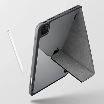UNIQ etui Moven iPad Pro 12,9" (2021) Antimikrobiálne szary/uhľovo sivá