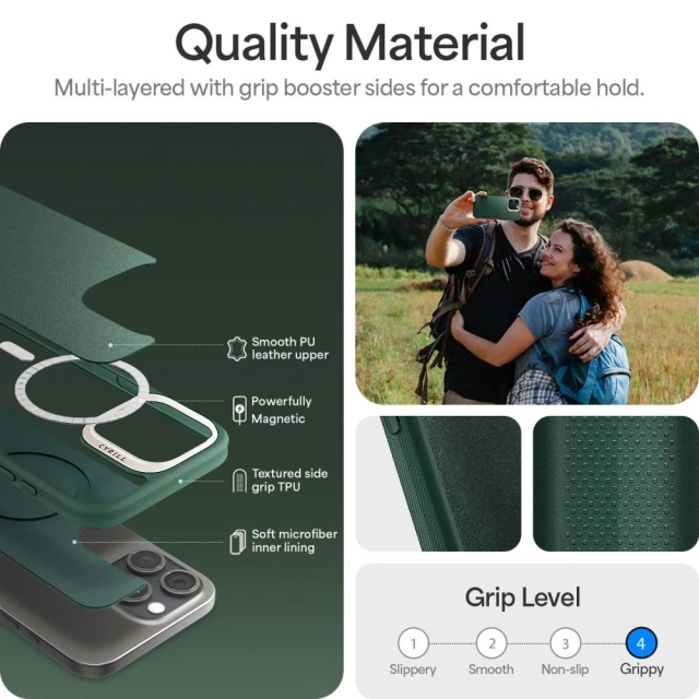 Etui Spigen Cyrill Kajuk Mag MagSafe für iPhone 16 Pro Max Forest Green