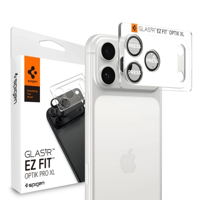 Osłona Aparatu do iPhone 17 Pro Spigen Optik Pro XL EZ Fit Silver