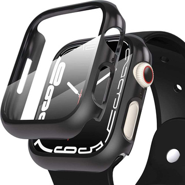 Sada skleněného pouzdra pro chytré hodinky Defense360 Krycí sklo pro Apple Watch 7 45 mm černé