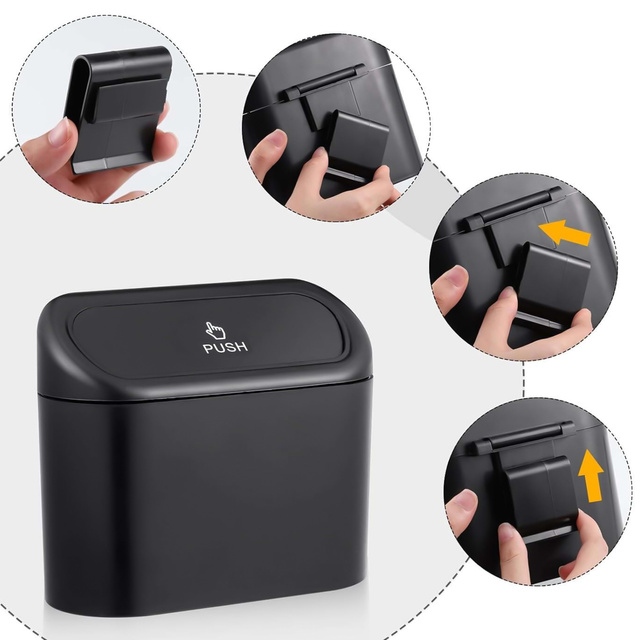 Organizér na odpadkový koš do auta mini malý odpadkový koš do auta Alogy černé pytle na odpadky 90 ks. mix 6 rohlíků