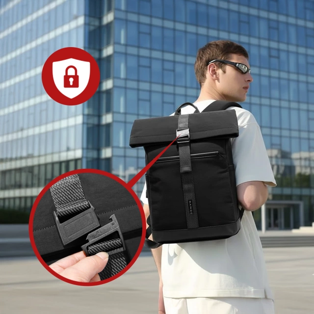 Водонепроникний рюкзак Bange для ноутбука 15.6", city traveler, 45х30х16 см, для роботи, літака, чоловічий, жіночий, з USB портом Чорний