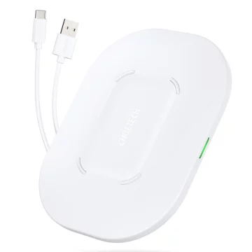 Choetech Qi bezdrátová nabíječka 15W kabel USB - USB Typ C 1m bílý (T550-F-V2)