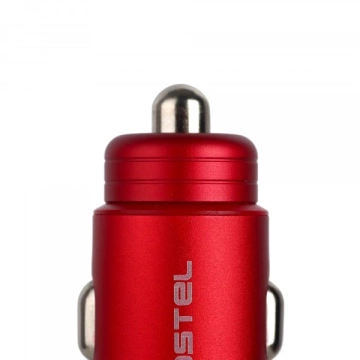 Автомобільний зарядний пристрій Somostel SMS-A89 Quick Charge QC 3.0 30W Aluminium 2X USB Red