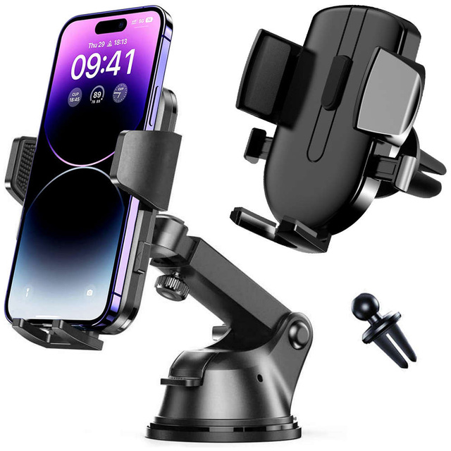 Alogy držiak telefónu do auta 2 v 1 na čelné sklo na mriežku palubnej dosky Organizér