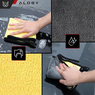 Car towel double-sided 30x60 cm velour Microfiber for washing drying cars Alogy Car Detailing cloth