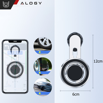 Автотримач MagSafe для iPhone 14 13 12 на решітку Alogy Airvent carholder Black