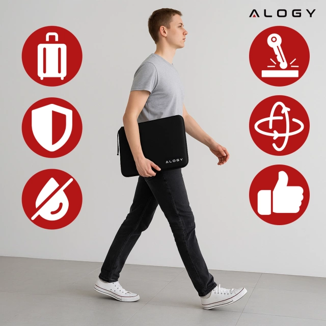 Чохол для ноутбука, MacBook Air Pro 13.3" Alogy Hard Foam Bag Protective Case для ноутбуків 13-14" чорний